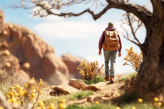 Photo of a male hiking