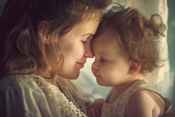 Photo of a mother holding her baby