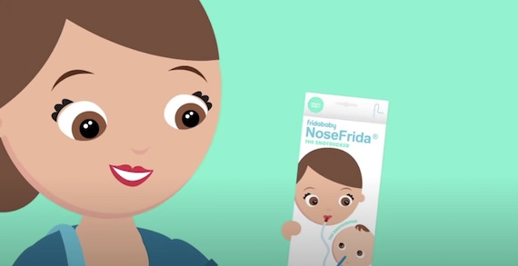 Screenshot of YouTube video: NoseFrida the Snotsucker.