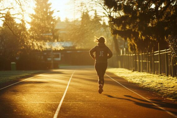 AI image of a jogger on a street.