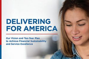 Screenshot of the "Delivering for American" plan cover from early 2021