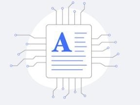 Illustration concept of an A on text