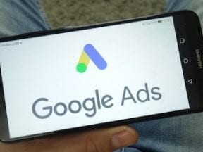 Google Ads logo on a smartphone screen