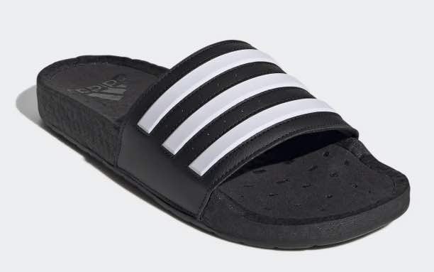 Profile shot from Adidas.com of a black sandal.