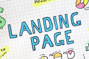 Illustration reading "Landing Page"