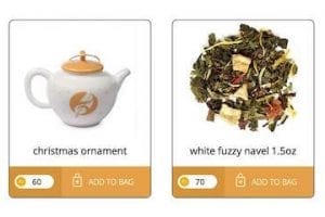 Screenshot of Adagio Teas loyalty page