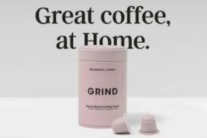 Photo of a coffee container from Grind home page