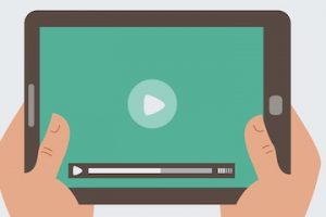 Illustration of a video player on a tablet