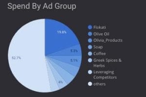 Screenshot of a pie graph on the Data Studio template