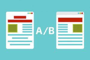 A-B comparison. Split testing. Concept vector illustration