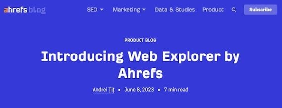 Screenshot of Ahrefs Web Explorer page