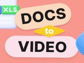 Image from DeepBrain reading "Docs to Video"