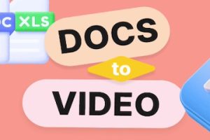 Image from DeepBrain reading "Docs to Video"