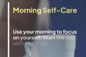 Screenshot from Vidiofy of a text-to-video clip reading "Morning Self-Care."