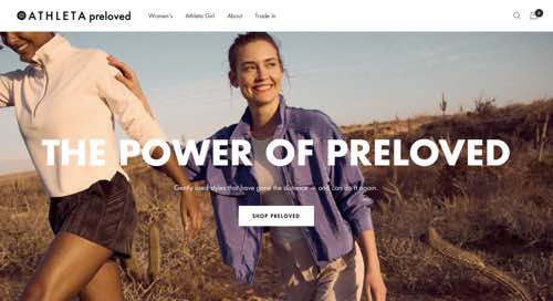 Home page of Athleta Preloved