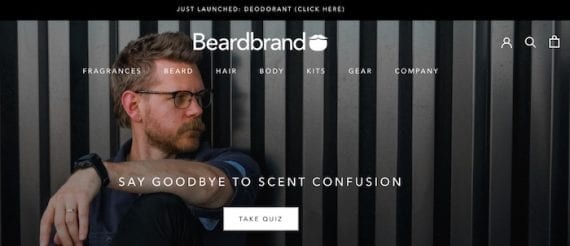 Screenshot of Beardbrand's home page