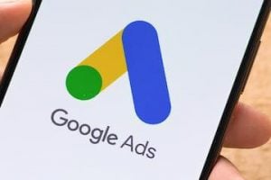 Google Ads logo on a smartphone screen