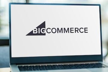 BigCommerce logo on a laptop screen