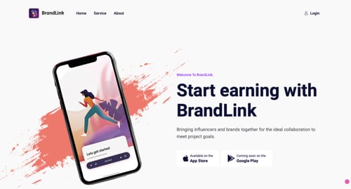 Home page of BrandLink