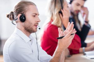 Photo of call center workers