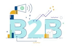 B2B : Business to business, word illustration