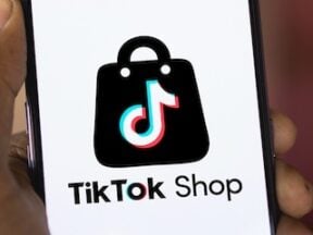 TikTok Shop logo on a smartphone screen