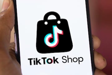 TikTok Shop logo on a smartphone screen