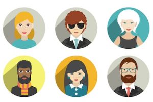 Icon characters of various customer personas