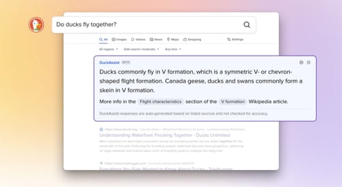 Web page for DuckDuckGo's DuckAssist