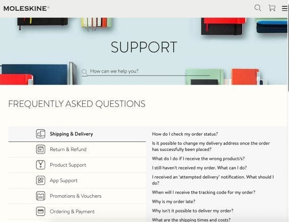 Moleskine FAQ Section