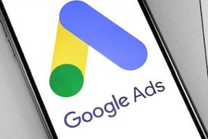 Google Ads logo on a smartphone screen