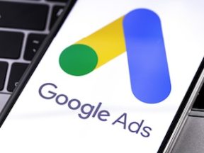 Google Ads logo on a smartphone screen