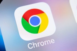 Chrome app logo on a smartphone screen