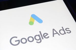 Google Ads logo on a smartphone screen