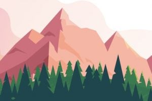 Screenshot of mountain illustration from Treecard's website