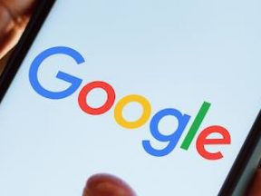 Google logo on a smartphone screen