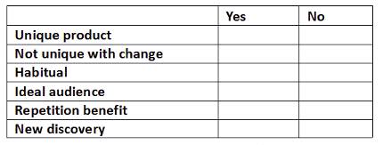 Sample decision matrix grid from Intellifluence to help decide whether to reuse an influencer.