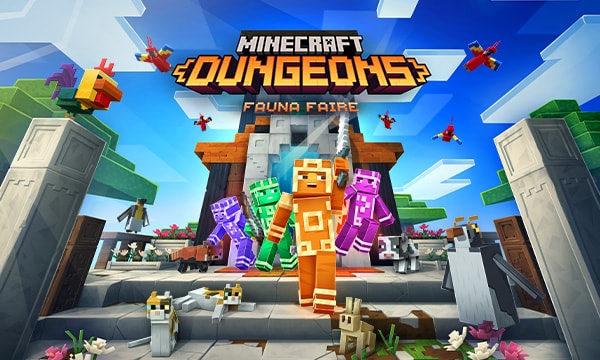 Minecraft characters in Dungeons Fauna Faire