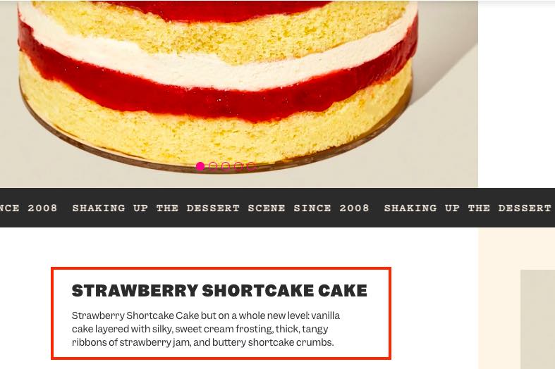 Screenshot of strawberry shortcake product page