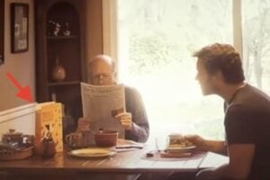 Photo of and older and younger man at a breakfast table, from Magic Spoon's X feed