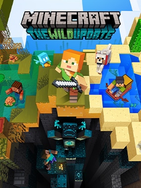 Personaggio di Minecraft con oggetti per Creatore del personaggio di Wild Update