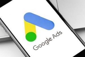 Google Ads logo on a smartphone screen