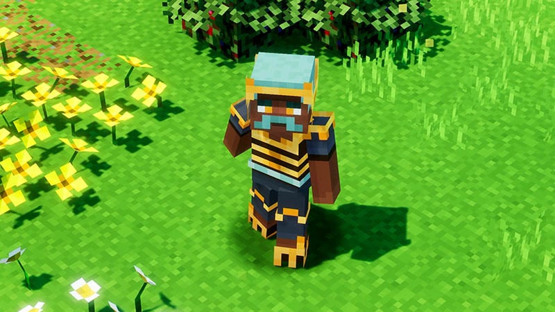 Minecraft character with Bee Bestie skin