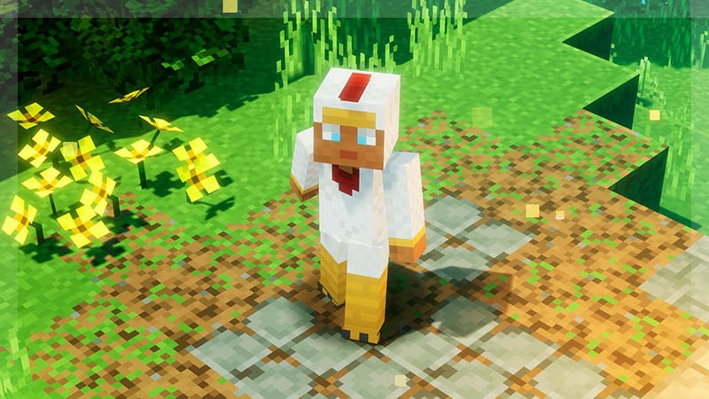 Minecraft character with Feathers skin