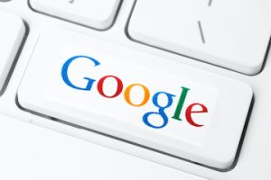 Google logo on a keyboard