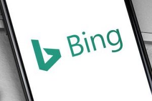 Bing logo on a smartphone screen