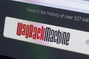 Screenshot of Wayback Machine's logo on its home page