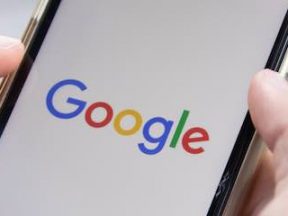 Google logo on a smartphone screen