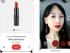 Screenshot of Pinterest Try On AR.