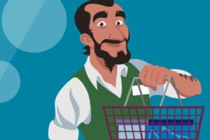 Illustration from Yoast of a male ecommerce merchant